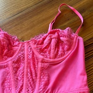 UO Pink Bustier Corset Brenna Mini Dress